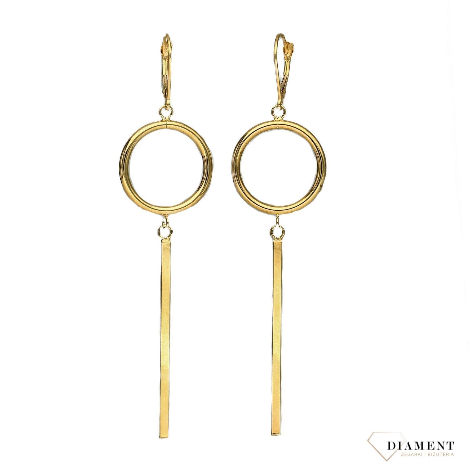 Złote kolczyki 585 'Elegancka prostota' DIA-KLC-COLBDEA-30-YM-LUC OR204623.jpg